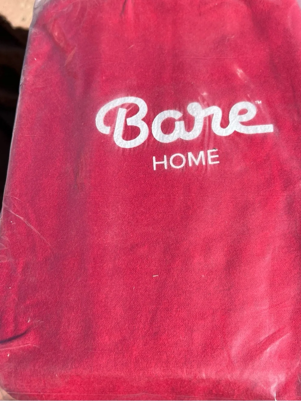 Bare Home|  Red Fitted Sheet 100 % Cotton (flannel)